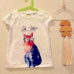 Girls 7/8 4th of July kitty shirt! Crazy 8 brand.